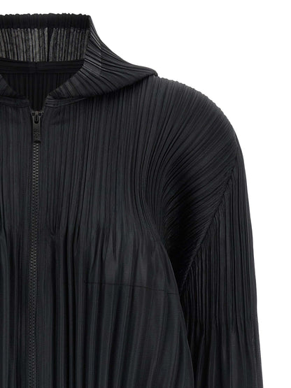 PLEATS PLEASE ISSEY MIYAKE Black Polyester Cardigan