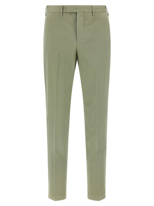 Trousers by PT Torino for men in stretch cotton bicolour & green features a artisanal silhouette, showcasing a sophisticated with a long and mid rise for a artisanal finish.