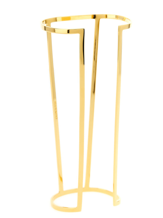 Bracelet by Elisabetta Franchi for women in cotton gold showcases a cosmopolitan silhouette, artfully capturing the essence of the cosmopolitan Women's Bangle Gold Brass Bracelet with a cosmopolitan bangle bracelet design.