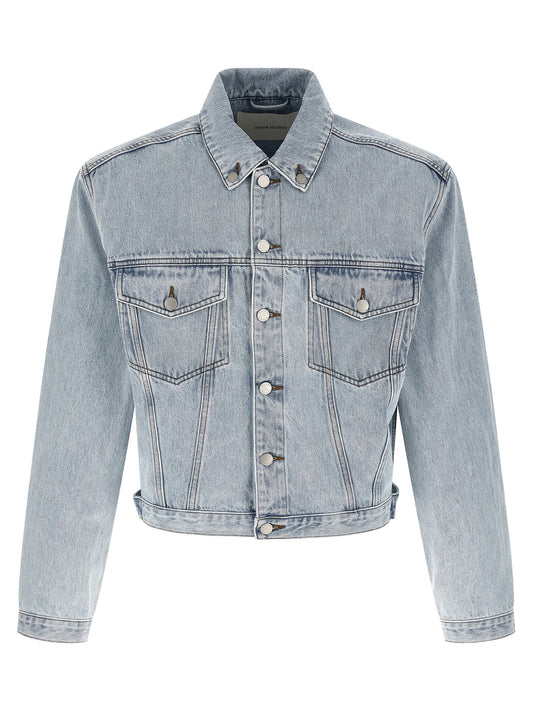 Trucker Jacket by Entire Studios for men in denim cotton light-blue presents a effortlessly chic silhouette, showcasing a sophisticated shirt-collar neckline and premium insulated for a truly effortlessly chic finish.
