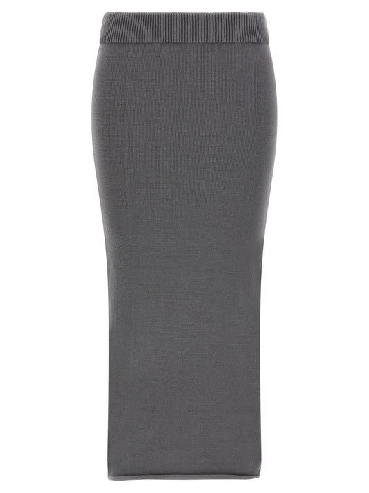 Entire Studios Gray Cotton Midi Skirt