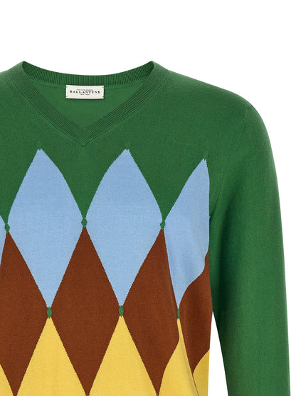 Ballantyne Bicolor Cotton Cardigan