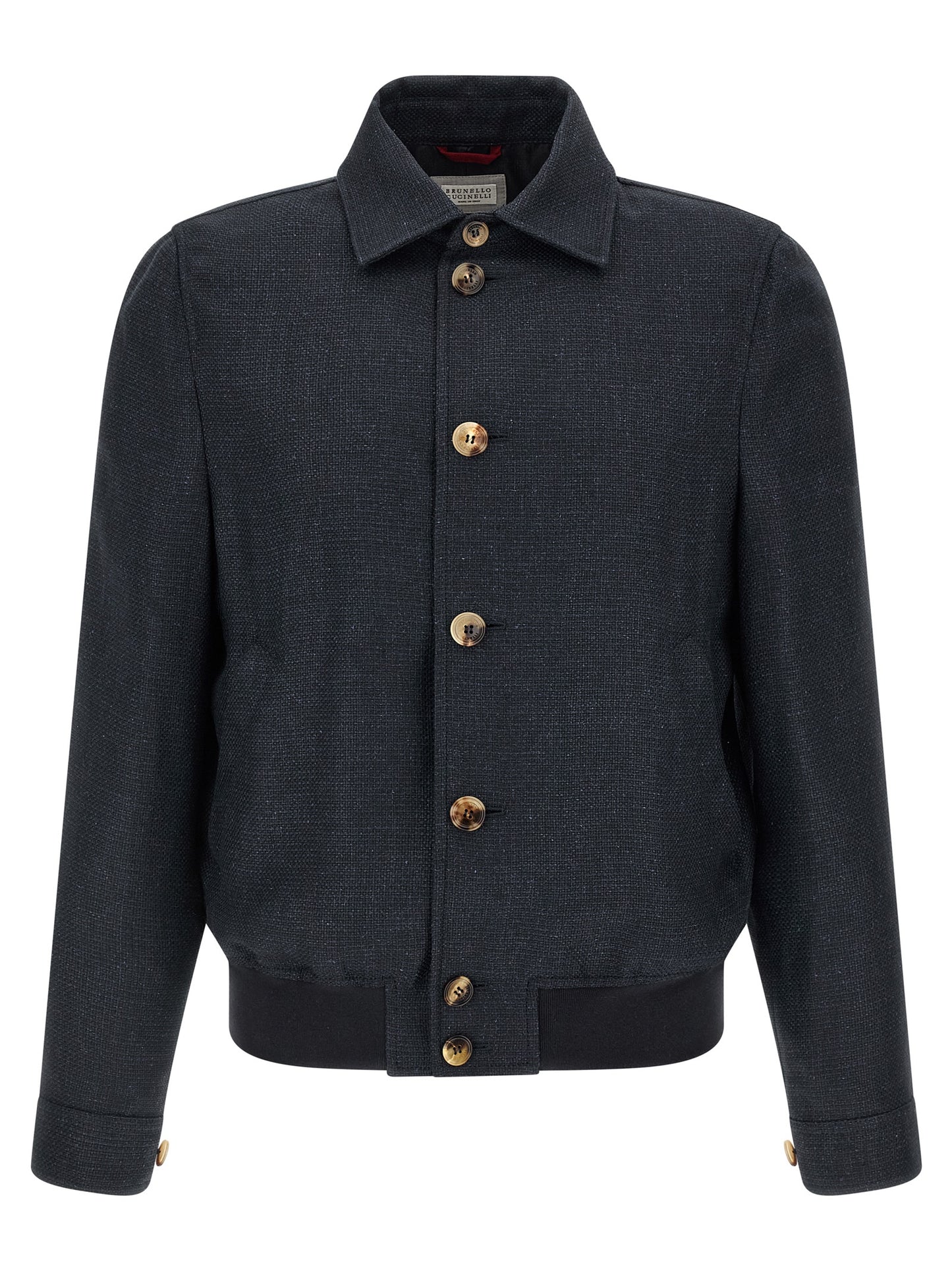 Brunello Cucinelli Blue Sisal Biker Jacket