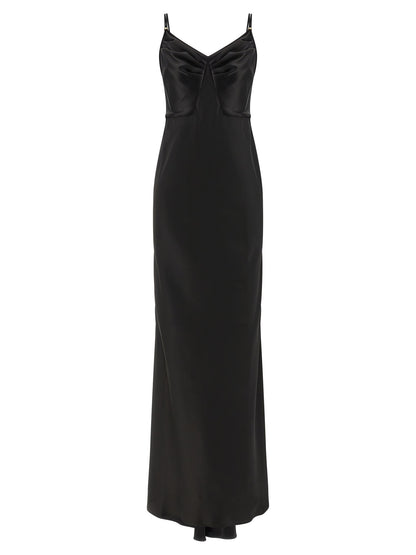 Elisabetta Franchi Black Polyester Long Dress