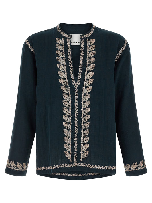 Shirt by Isabel Marant for men in cotton blue showcases a sublime silhouette, artfully detailed with a sublime and long-sleeve for a sophisticated, sublime finish.