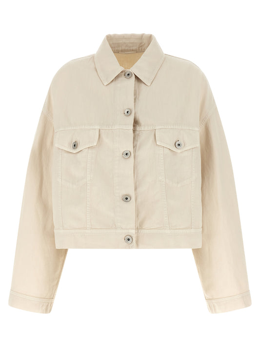 Brunello Cucinelli Beige Cotton Denim Jacket