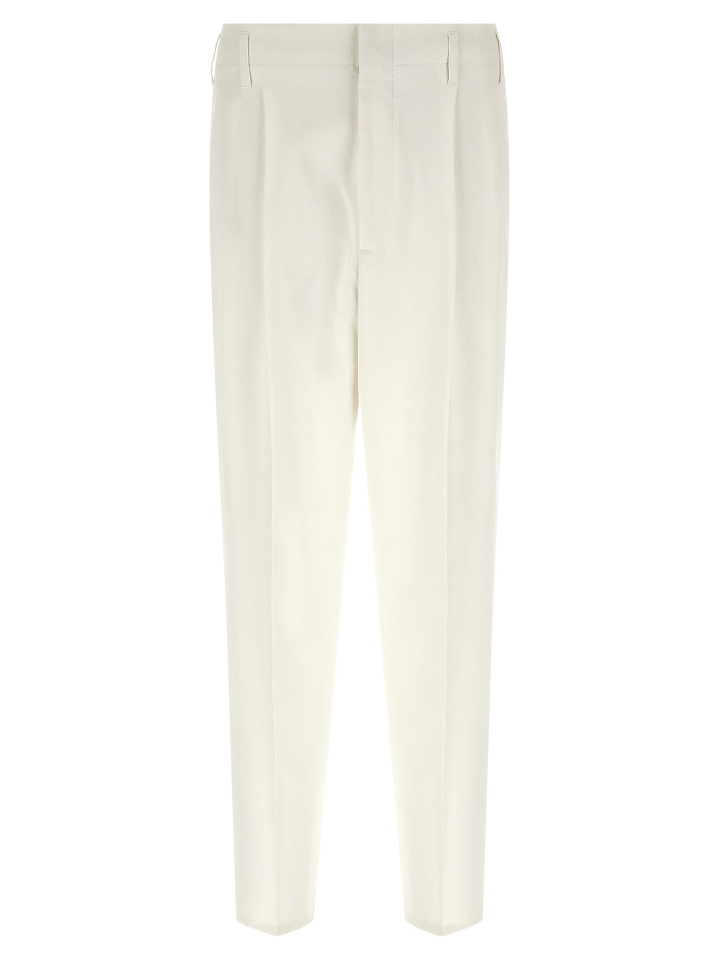 Brunello Cucinelli White Cotton Casual Pants