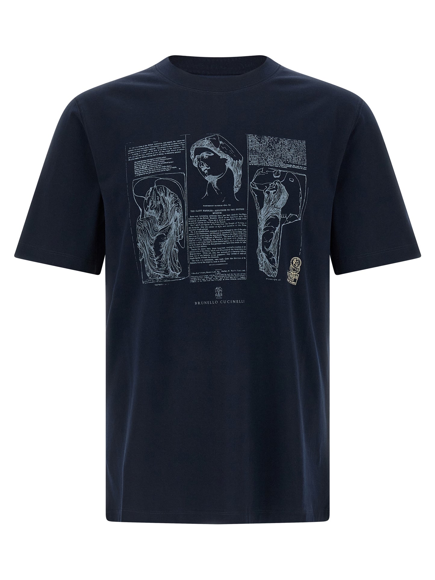 Brunello Cucinelli Blue Cotton T-Shirt