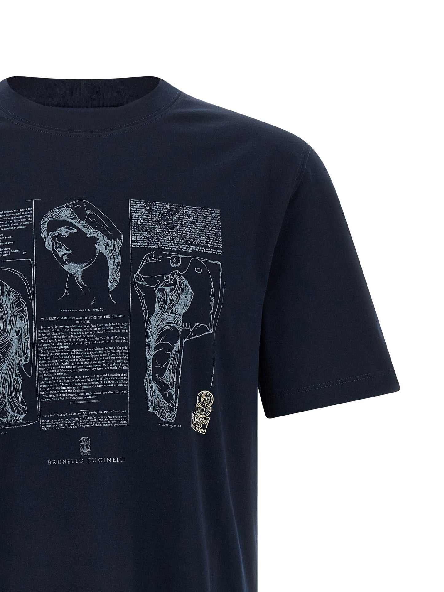 Brunello Cucinelli Blue Cotton T-Shirt