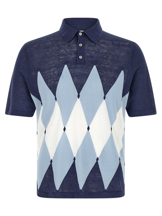 Ballantyne Blue Linen Polo Shirt