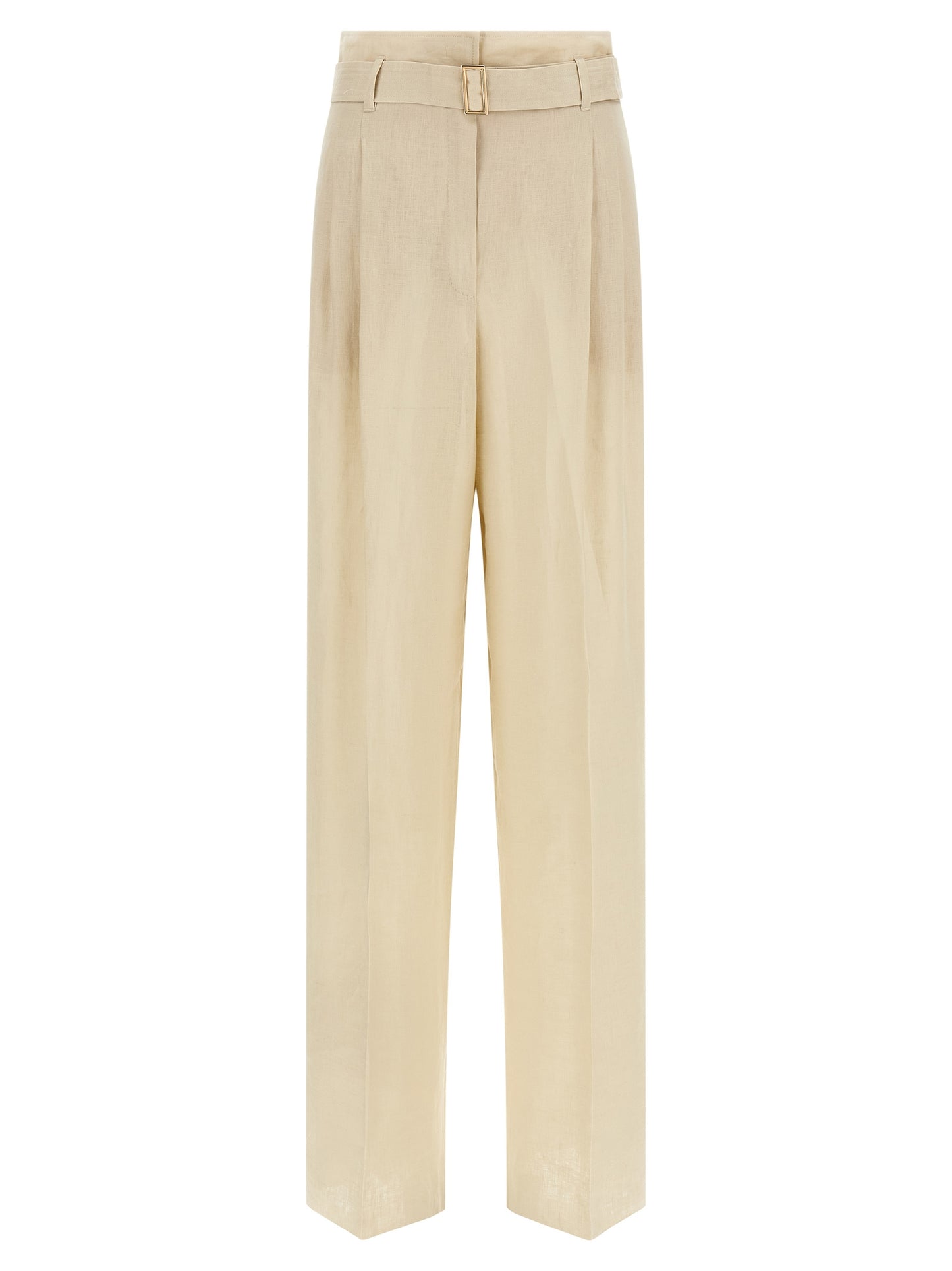 Max Mara Beige Linen Casual Pants