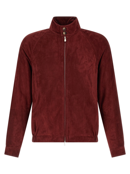 Cape by Brunello Cucinelli for men in suede lamb leather multicolor & red presents a coveted silhouette featuring coveted pockets and a coveted for an elegant finish.