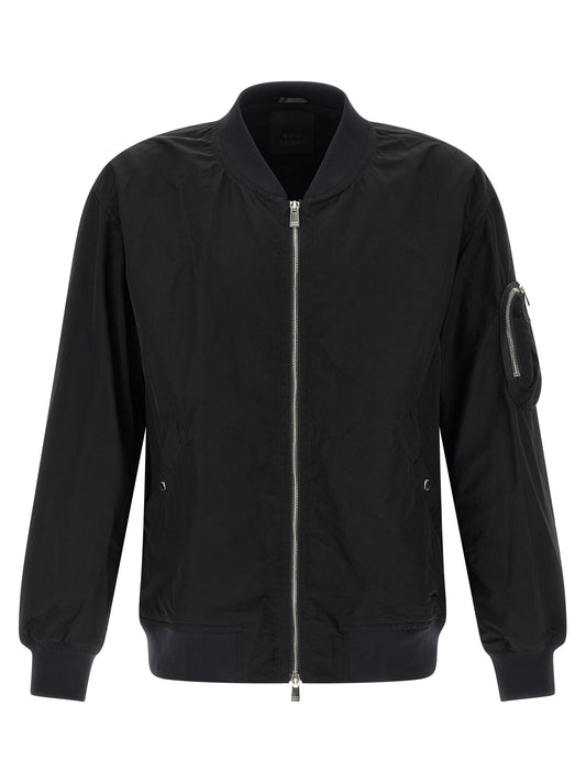 Bomber Jacket by Tatras for men in nylon fabric black features a city-ready silhouette, detailed with and a city-ready high-neck neckline.