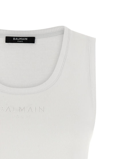 Balmain White Cotton Tank Tops