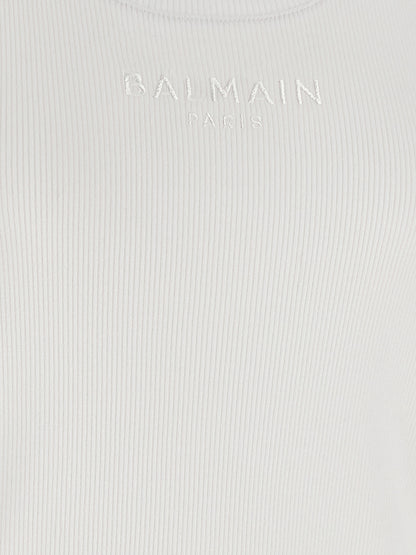 Balmain White Cotton Tank Tops