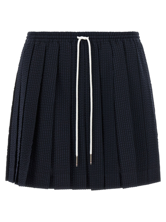 Thom Browne Blue Wool Long Skirt