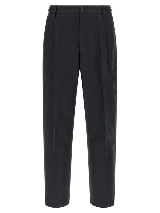 Department 5 Men's Wide Stretch Cotton & Linen Casual Pants - Black