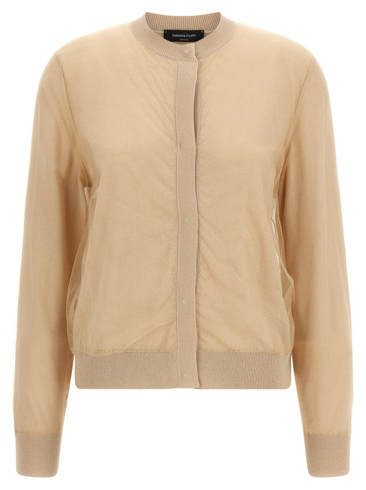 Fabiana Filippi Brown Virgin Wool Cardigan