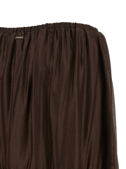 Twinset Brown Lycra Mini Skirt