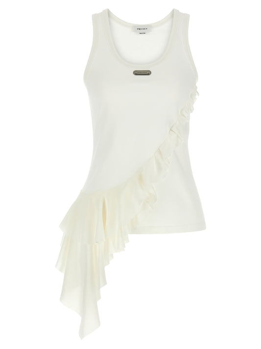Alexander McQueen White Cotton Tank Tops