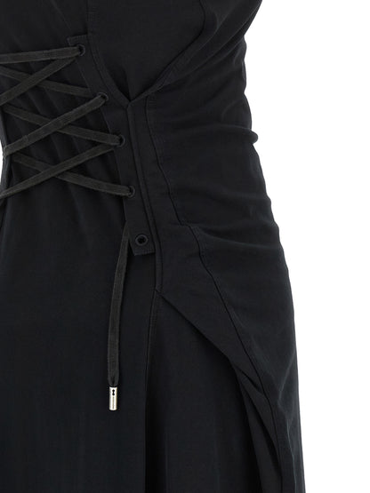 Alexander McQueen Black Cotton Long Dress
