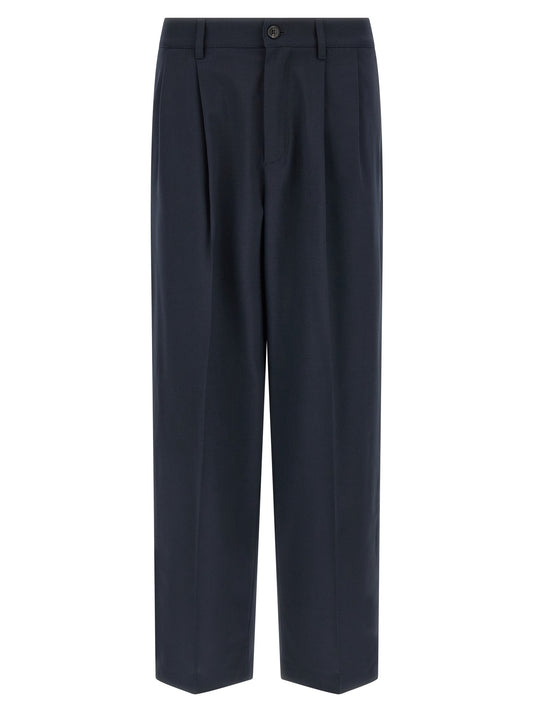 Chinos Pants by Department 5 for men in stretch viscose polyester blue features an contemporary silhouette, showcasing a sophisticated straight-leg, relaxed-fit & wide and long with a refined for a truly contemporary aesthetic.