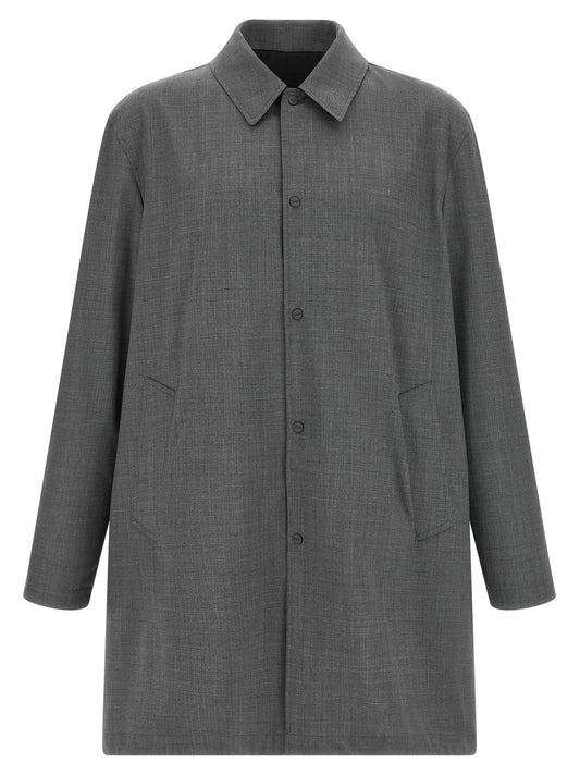 Overcoat by Herno for men in polyester wool multicolor features a contemporary silhouette showcasing a contemporary shirt-collar neckline and refined water-resistant, lightweight & pockets for a sophisticated finish.