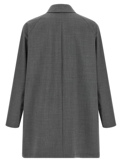 Overcoat by Herno for men in polyester wool multicolor features an voluminous silhouette, showcasing distinct water-resistant, lightweight & pockets and a voluminous shirt-collar neckline for a truly voluminous aesthetic.
