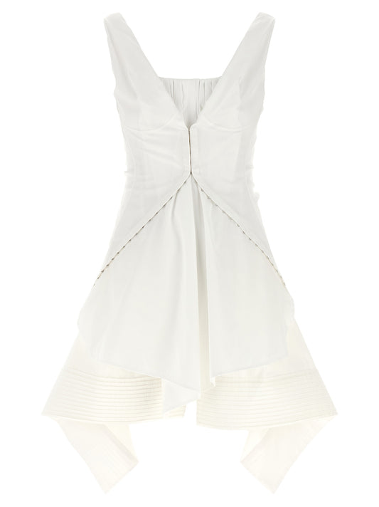 Alexander McQueen White Cotton Short Dress