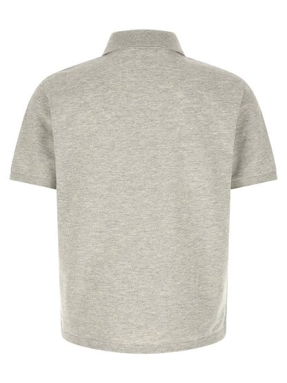 Saint Laurent Gray Cotton Polo Shirt
