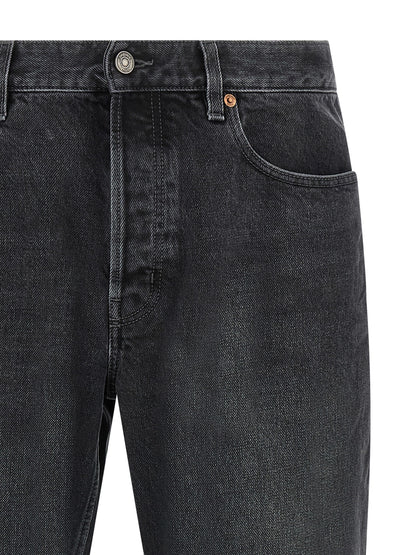 Saint Laurent Black Cotton Straight-Leg Jeans