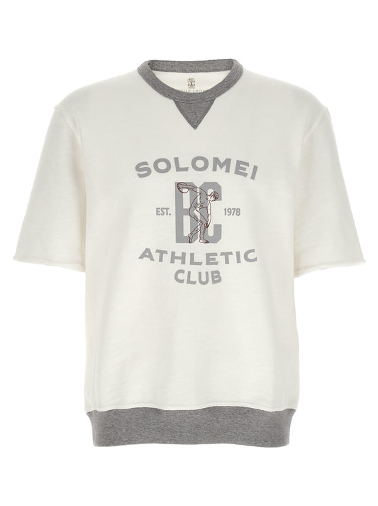 Brunello Cucinelli White Cotton Sweatshirt