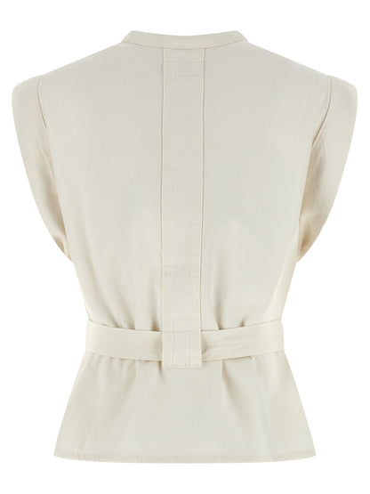 Lemaire White Cotton Sleeveless Jacket