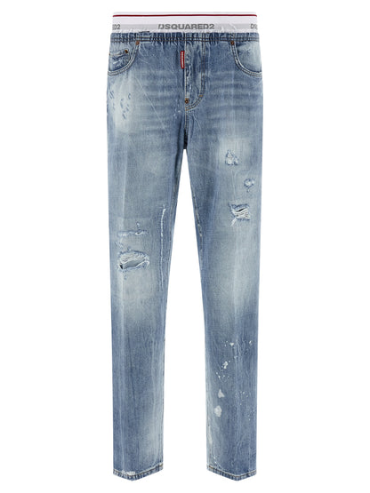 Dsquared² Blue Cotton Relaxed Fit Jeans