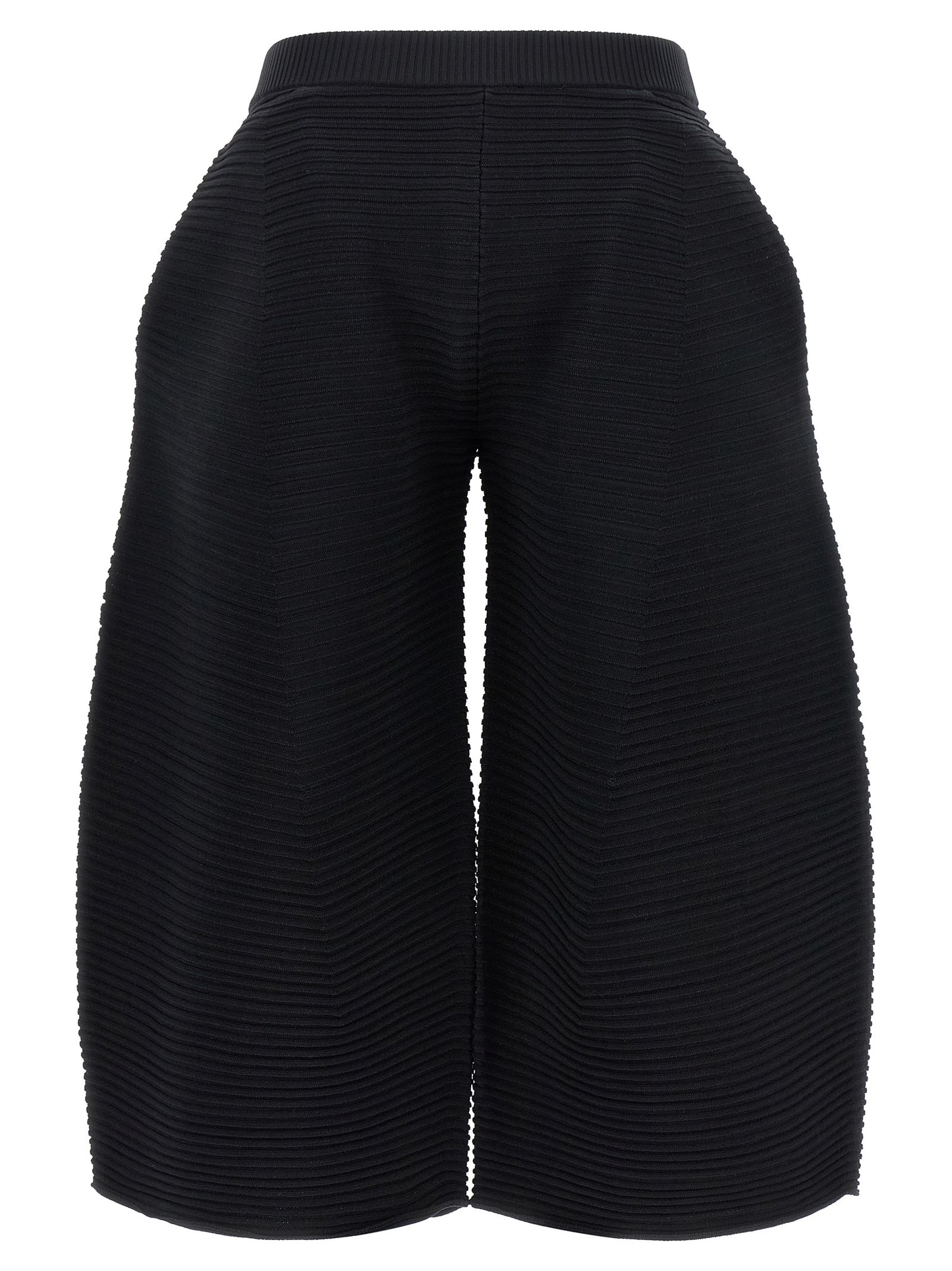 Issey Miyake Black Polyester Cropped Pants