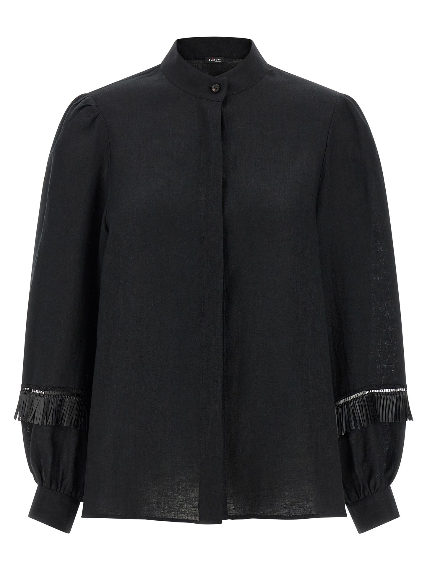 Kiton Black Linen Blouse