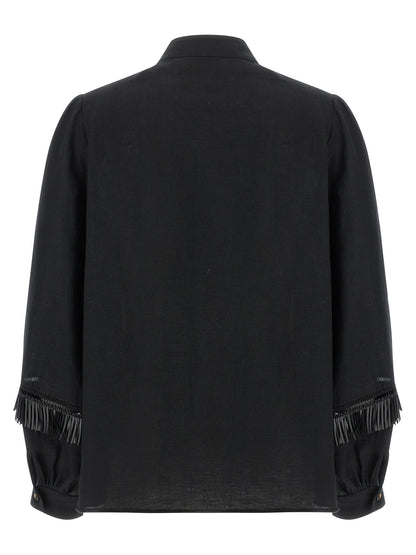 Kiton Black Linen Blouse
