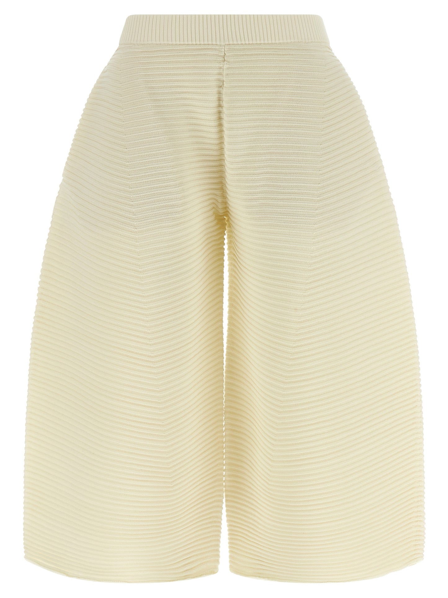 Issey Miyake White Polyester Cropped Pants