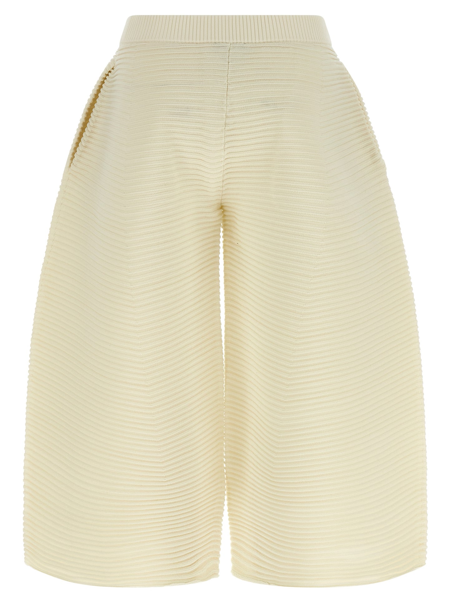 Issey Miyake White Polyester Cropped Pants