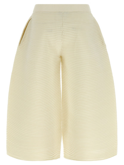 Issey Miyake White Polyester Cropped Pants