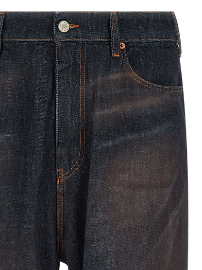 MM6 Maison Margiela Blue Cotton Straight-Leg Jeans