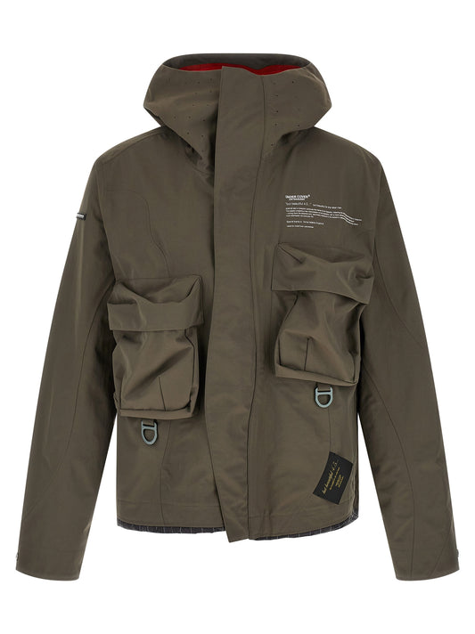 Undercover Men's Windproof Nylon Fabric Hooded Parka - Gray