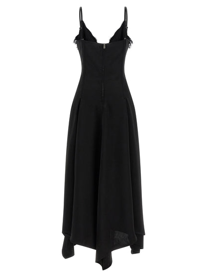 Alexander McQueen Black Acetate Long Dress