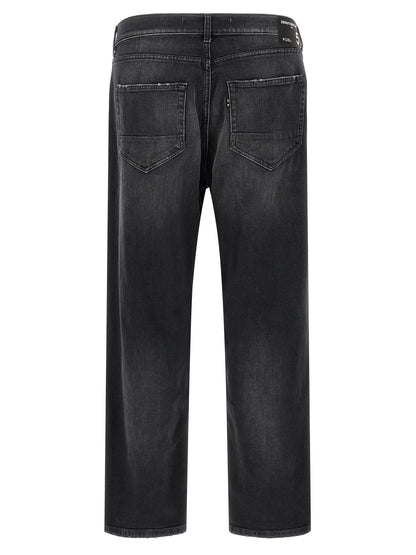 Department 5 Black Cotton Cropped Jeans