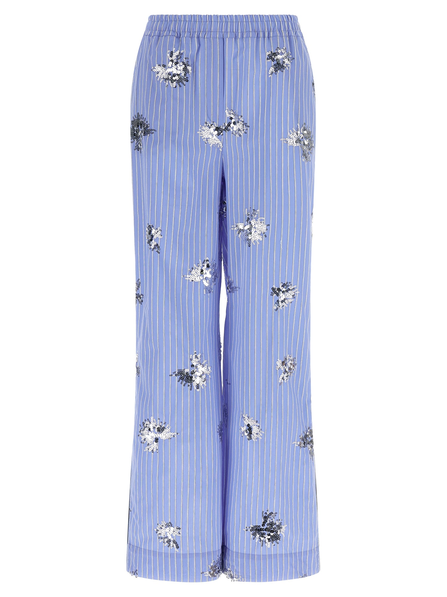 LE TWINS Blue Cotton Casual Pants
