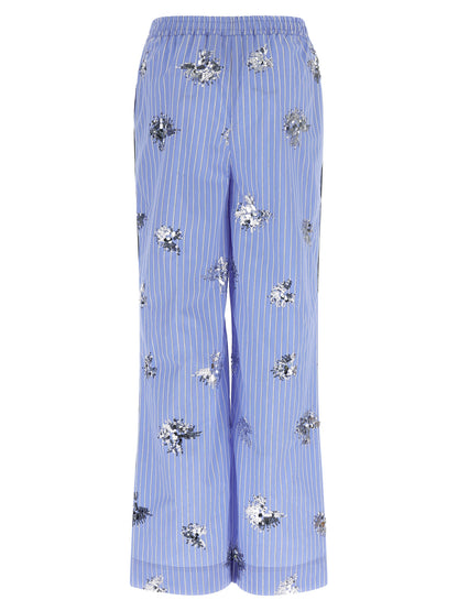 LE TWINS Blue Cotton Casual Pants