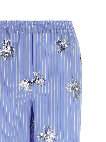 LE TWINS Blue Cotton Casual Pants