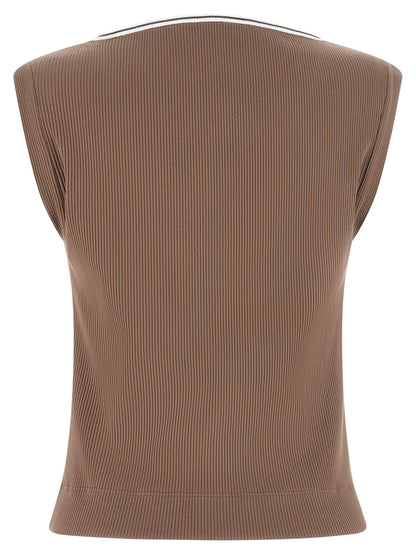 Brunello Cucinelli Brown Cotton Tank Tops