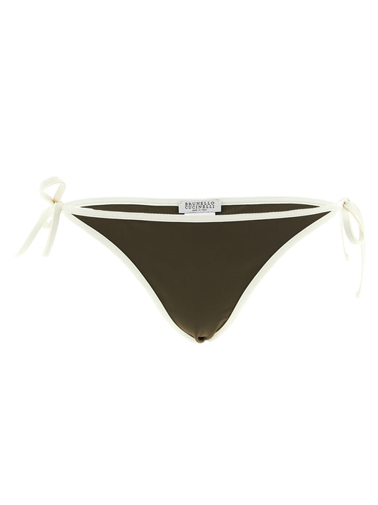 Brunello Cucinelli Heart Women's Stretch Polyamide Bikini - Bicolour Green