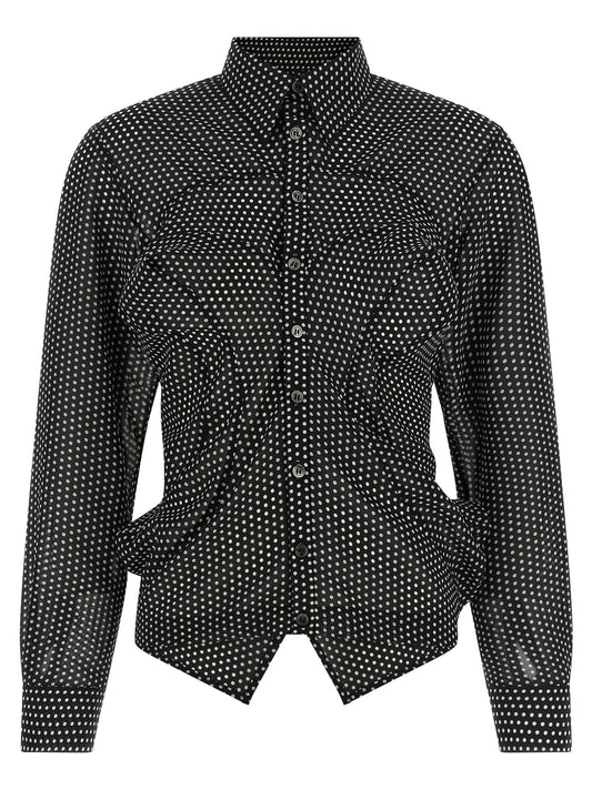 Junya Watanabe Women's Silk & Polyester Blouse - Bicolour Black White